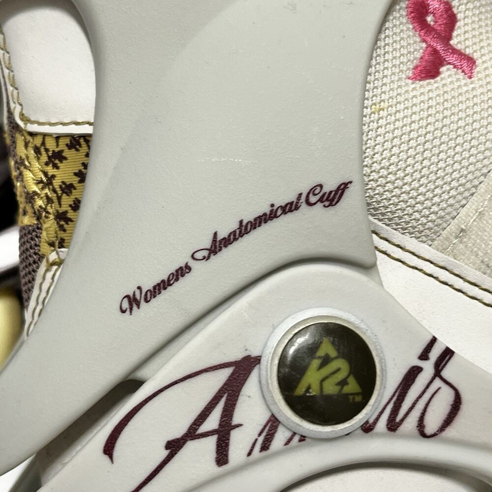 K2 Alexis W Inline Skates Women's US 8 Breast Cancer Awareness 80mm ABEC 5 Good! - Picture 11 of 16